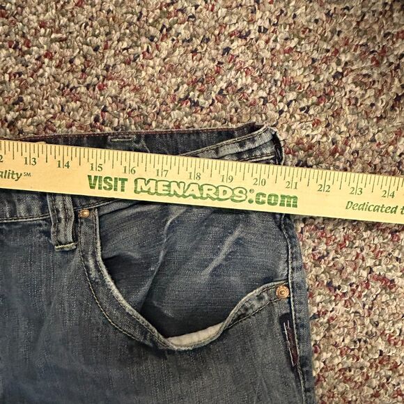 Silver Martin Fit Blue Wash Distressed Faded Relaxed Straight Leg Jeans 44X34 - Picture 12 of 15